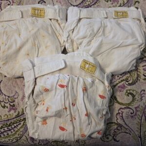 White and Orange Kids Reusable Diapers